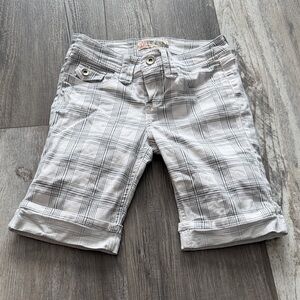 YMI Kids Plaid Shorts - Gray and White